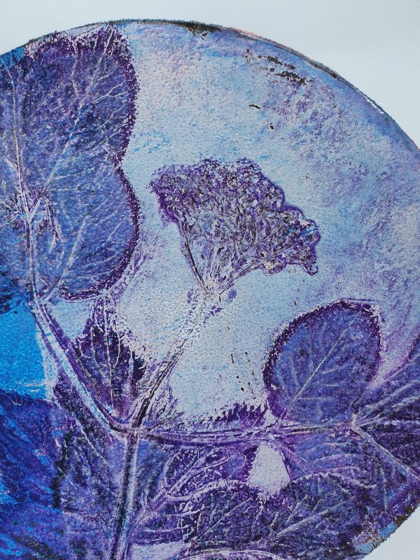 VERKAUFT! Holunder in silber. Gelliart. Druck auf der Gelplatte in Acryl