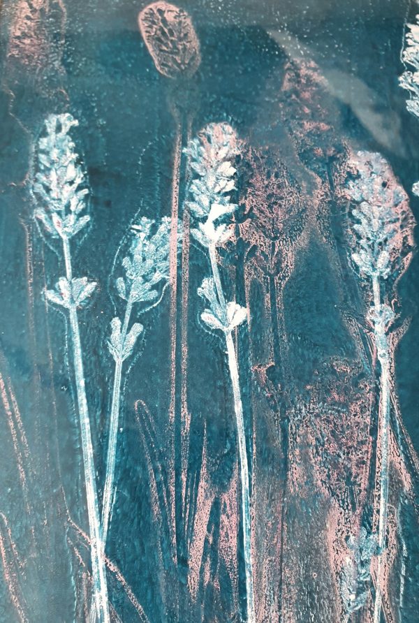VERKAUFT ! 3er SET Lavendel. Gelliart. Druck auf der Gelplatte in Acryl - Image 8