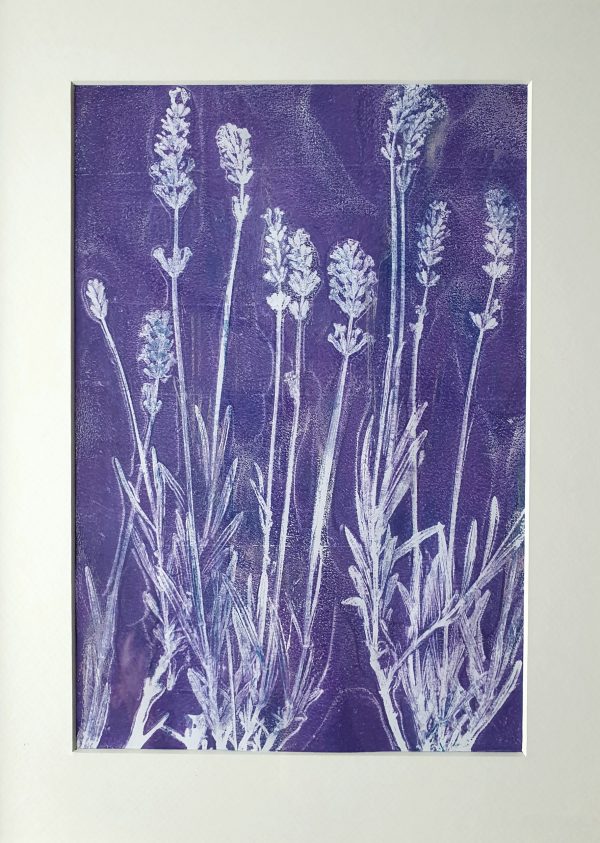 VERKAUFT ! 3er SET Lavendel. Gelliart. Druck auf der Gelplatte in Acryl - Image 3