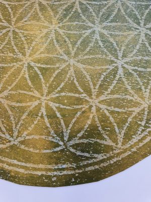Blume des Lebens. Oliv. Gelliprint. Druck in Acryl