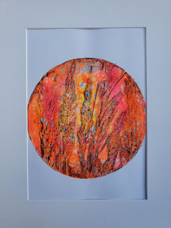 2er SET Farne in neon. Gelliart. Druck auf der Gelplatte in Acryl - Image 3