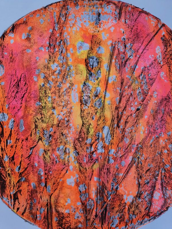2er SET Farne in neon. Gelliart. Druck auf der Gelplatte in Acryl - Image 5
