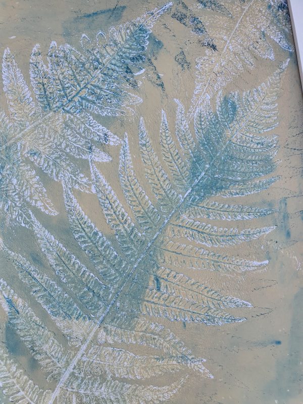 2er SET Farne in beige. Gelliart. Druck auf der Gelplatte in Acryl - Image 5