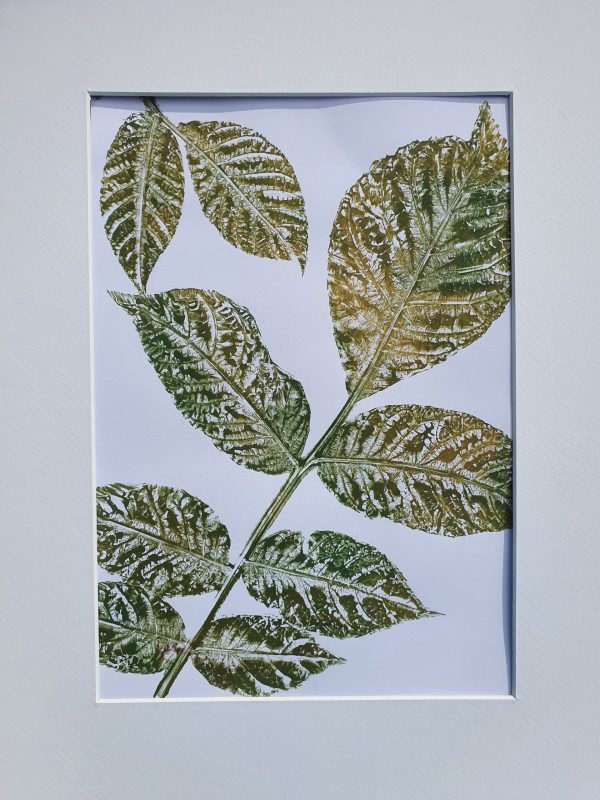 3er SET Monoprint auf der Gelplatte in pink, grün, weiß und Goldtönen - Image 6