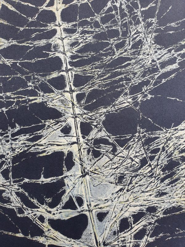 2er SET Monoprint aus Schachtelhalm. Druck auf der Gelplatte. In beige, schwarz - Image 3