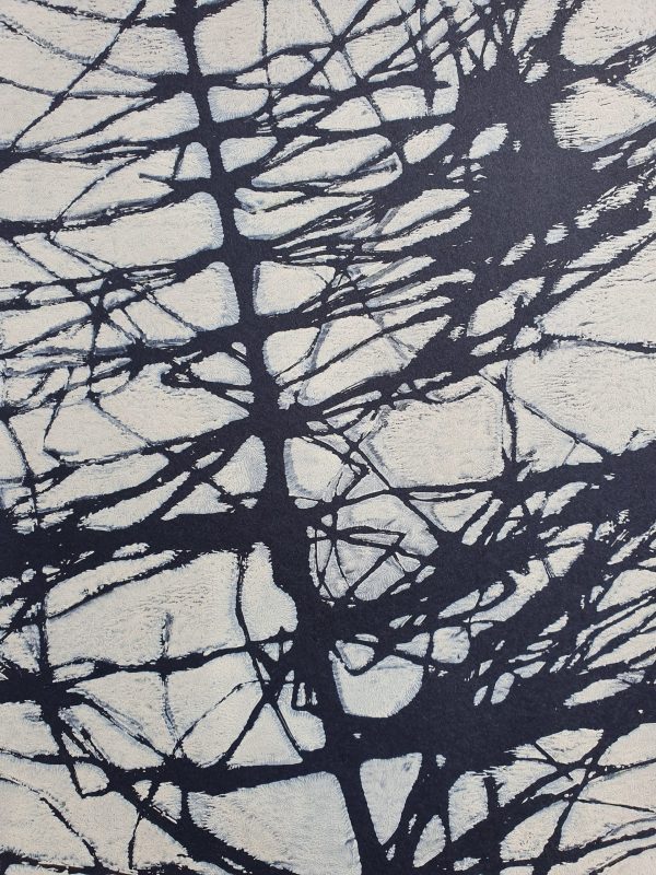 2er SET Monoprint aus Schachtelhalm. Druck auf der Gelplatte. In beige, schwarz - Image 5
