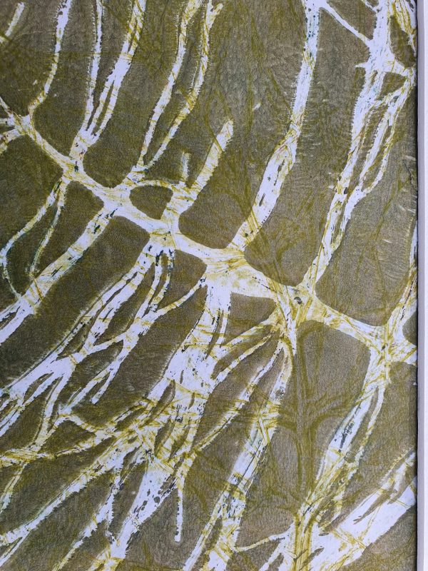 4er SET Schachtelhalm in Grün und weiß. Monoprint auf der Gelplatte in Acryl - Image 7